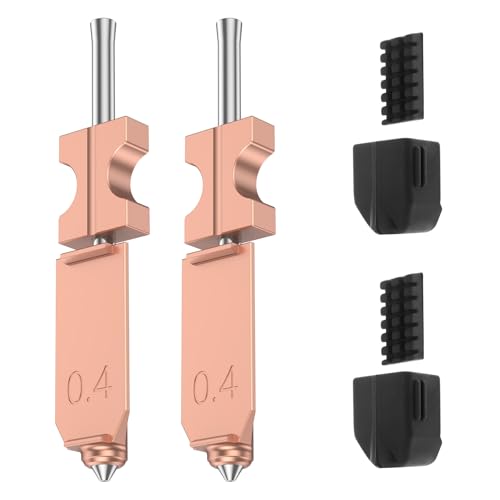 Kit Hotend de 0,4 mm con cubierta de silicona y cepillos, extrusora de boquilla extraíble rápida, kit de extrusora montado para impresora 3d Flashforge Ad5x