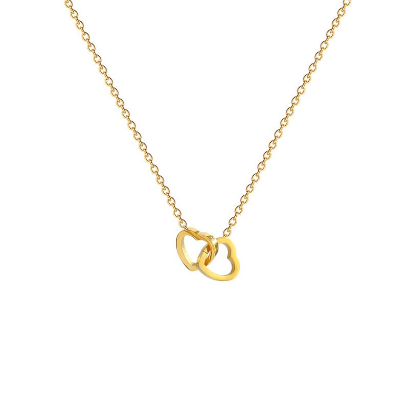 BlackBox Stylish Korean Double Heart-Shaped Pendant Necklace for Women | Gift for Girlfriend, Wife, Girls | Golden Stainless Steel, Anti-Tarnish & Waterproof Fashionable Trendy Jewellery (B0DB2FCL5R) Amazon Price History, Amazon Price Tracker