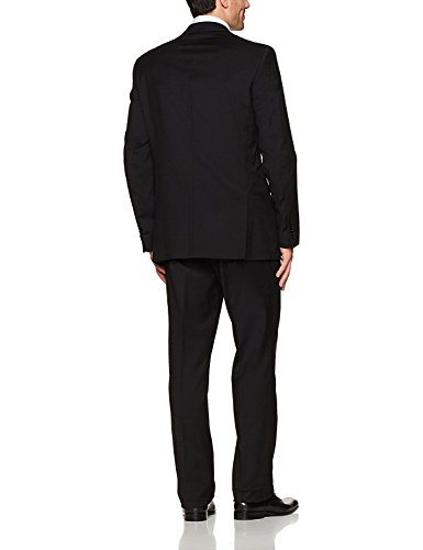 Adam Baker Men's Slim Fit 2-Piece Single Breasted Two Button Wool/Silk Blend Suit - Colors2