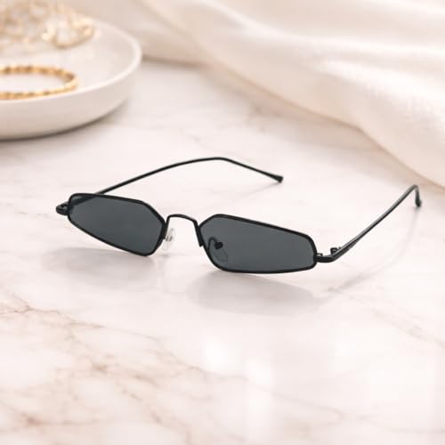 Image of Salty Alpha Designer Metal Sunglasses For Men stylish | Carry Pouch Included | UV Protection Fashion Goggles for Women Durable | Gift for Man & Woman | Gift for Diwali, Christmas, Marriage, Birthday