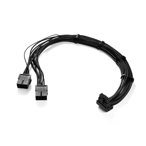 Câble 12VHPWR coudé anti-surchauffe Formulamod 16 AWG 16 broches vers 2 x 8 broches