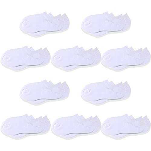 Cozi Foot Meninos 10 Pares de Meias e, Meias de Algodão Antiderrapantes de Corte Baixo (Médias, C01-