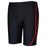 【Asbrio】水着 競泳 スクール ミドルスパッツ UPF50+ 撥水加工 80〜180cm (レッド, 130)