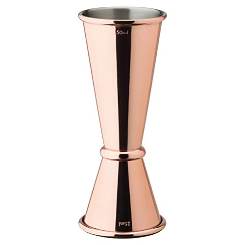 Stainless Steel Copper Jigger Spirit Measure - 25ml/50ml | Reversible Alcohol Pourer - Perfect Home Bar Accessories for Cocktail Making with Gin, Whiskey & Spirits — image 1