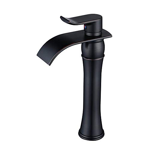 Innovation Lxy Kommerziell Wasserfall Becken Tülle Wasserhahn Pbhg-001 Modell Antiquität Einhandgriff Bad Schiff Eitelkeit Rührgerät Zapfhahn Standardbeschläge Öl geriebene Bronze Schwarz Cover