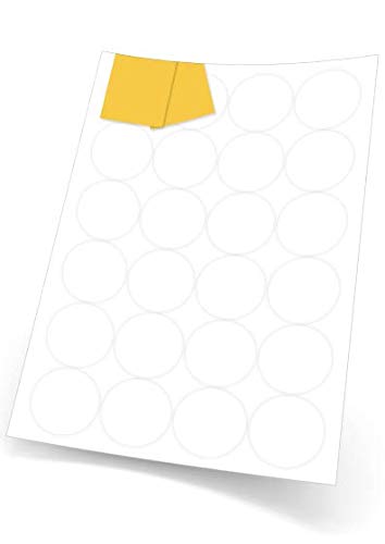 Round A4 Labels (Matt White Permanent), 45mm, 24 Labels Per Sheet, Inkjet & Laser Printer Friendly (100 Sheets)