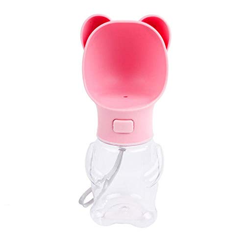 ARR500ml Pet Water Bottle For Dogs Cats,pink bear shape,500ML