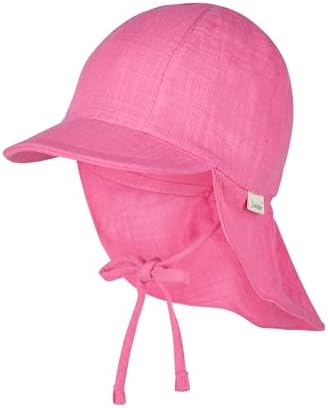 Sterntaler Schirmmütze Nackenschutz Uni – Schirmmütze aus Bio-UV-Popeline mit Nackenschutz, Ohrenklappen und Bindeband, UV-Schutz 50+