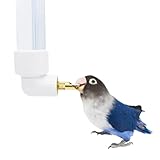Dispensador de agua para loros, alimentador automático de agua para pájaros, jaula suspendida, bebedero de plástico con cepillo de limpieza para periquitos, periquitos, cacatúas, tortolitos, 4.4 onzas