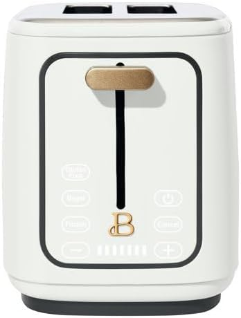 New beautifull 2-Sliice Digital Toaster with Touch-Activated Display, Adjustable Browning Control, Auto Shut-Off by D'rew Barry'more (White Icing)