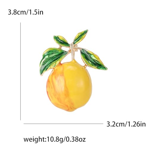 Image of Dreuyet Rhinestone Lemon Brooches for Women Men Crystal Elegant Yellow Fruit Lemon Brooch Pin Dainty Cute Christmas Wedding Birthday Summer Holiday Accessories