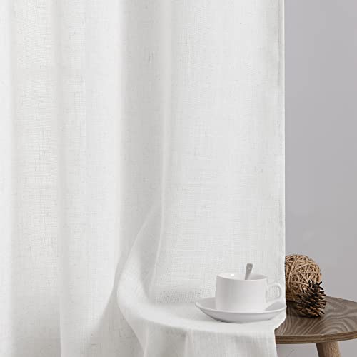 120 Inches Long Semi Sheer Linen Curtain Panels Farmhouse Extra Long Window Curtains For Large Windows Living Room Light Filtering Country Rustic Patio Garden Windows 38X120 Inch Length 10 Ft Tall #TOP3