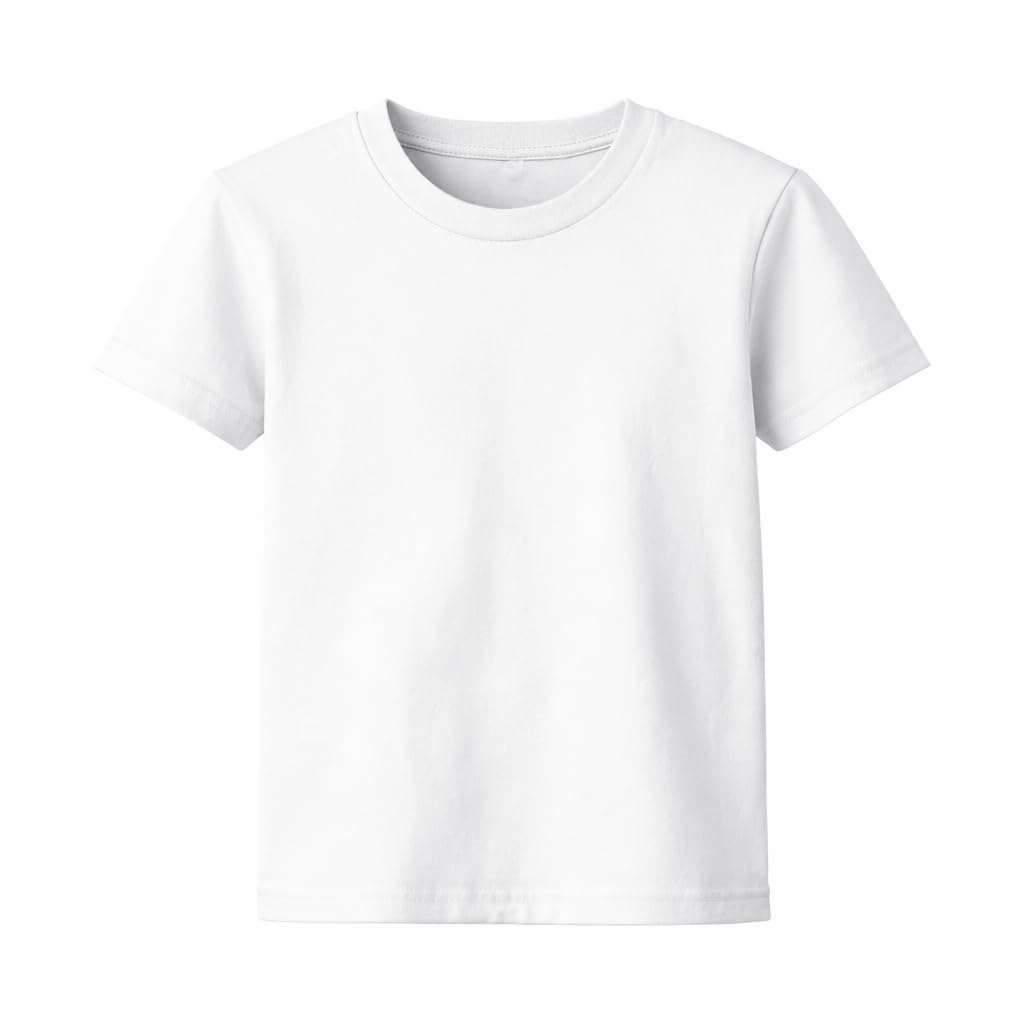 Kids Plain White Cotton T-Shirt | Soft & Breathable Fabric | Unisex Round Neck Half Sleeve Tee for Boys & Girls | Pack of 1-image-44