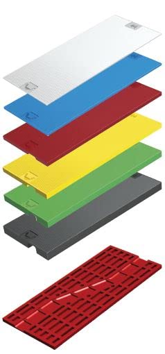 Bloques de acristalamiento para aislar ventanas y reparar cerramientos con calzos de 2 mm azules