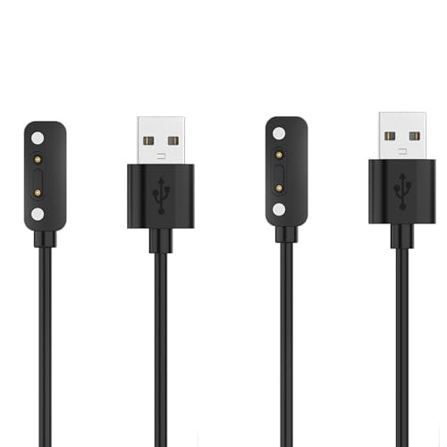Lamshaw Compatible with XPLORA X6 Play Charger, Magnetic USB Charging Cable Replacement Charger Compatible for XPLORA X6 Play Kids Smartwatch (2 Pack-Black+Black)