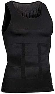 سترة تنحيف الجسم للرجال نحت مرنة بطبقة اساسية ضغط حراري مشد لتشكيل العضلات وفقدان الوزن. أحمر