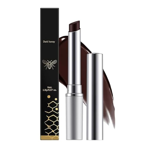 Lápiz labial de miel de miel noir, lápiz labial de miel de miel de miel para mujeres, labios de miel, brillo de labios nutritantes e hidratantes para mujeres (noir)