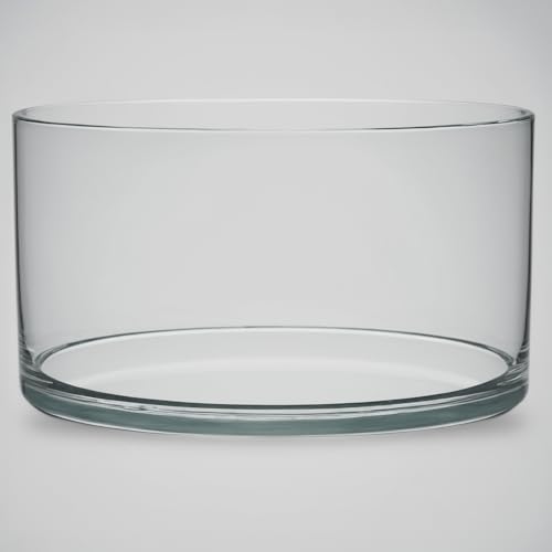 Image of KALAKRITI 8 Inch Clear Glass Cylinder Vase | Flower Vase, Lucky Bamboo Planter & Open Terrarium Container | Decorative Bowl for Floating Candles, Floral Arrangements & Table Centerpieces (Pack of 2)