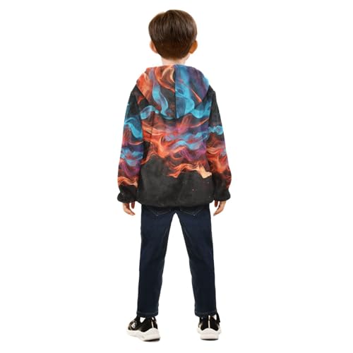 Car Flames Girls Fleece Jacket Girls Fall Jacket Girls Zip Up Hoodie Girls Sherpa Jacket 2-10T4