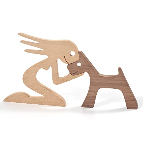 Pipihome Statua di Famiglia in Legno per Cani e Gatti, Regalo per...