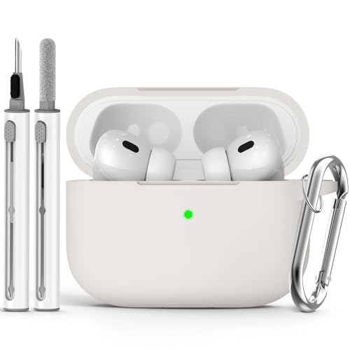 Image of Ljusmicker for AirPods Pro Case Cover with Cleaner Kit,Stone | Silicone Protective Cover for Apple AirPods Pro 2nd /1st Generation Case with Keychain for Women Men,Shockproof