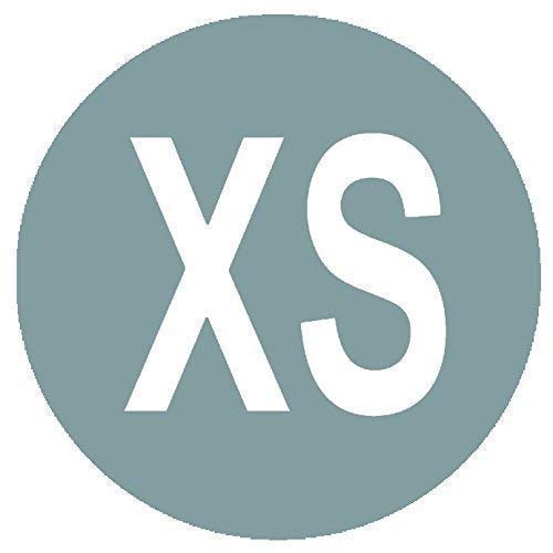 Pack of 100 Size Stickers/Sticky Labels - Suitable for Clothes/Garment Packaging (XS - Silver)