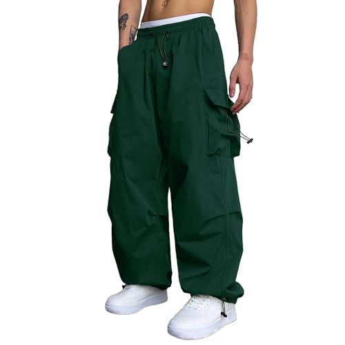 Men's Baggy Cargo Pants Trendy Casual Parachute Pant Loose Fit Harem Joggers with Pockets for Streetwear Y2k Pants4