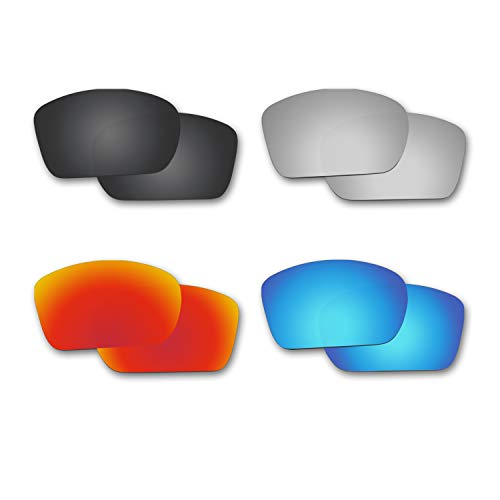 Fiskr Polarized Lenses Replacement for Oakley Big Taco(OO9173) Sunglasses with Anti-scratch&Anti-saltwater&Anti-dust Coating(Black & Silver & Red & Blue)