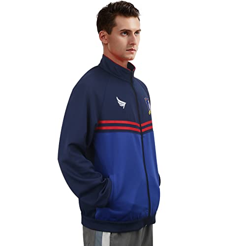 Materuis Football Track Jacket Blue Lightweight Sports Soccer Training Clothes Adult Size2