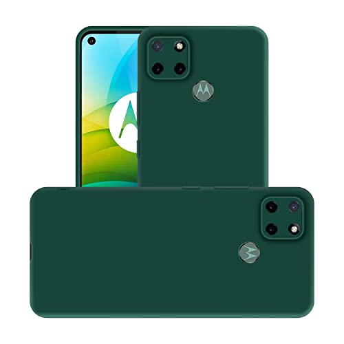 Image of Case Creation Liquid TPU Silicone Cover for Moto G9 Power Soft Case,Anti-Dirty Slim Case Frosted Matte Candy TPU Raised Bezel (Splash of Color) Back Case Cover for Motorola Moto G9 Power -Lake Green