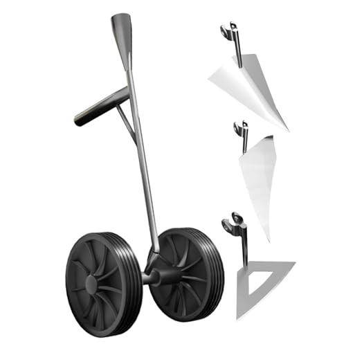 Double Wheel Garden Plow Hoe Multi Function Cultivator Plow with Double Wheels | Gardening Tool for Soil Loosening Weeding Farm Tool for Men Husband Father Gardener