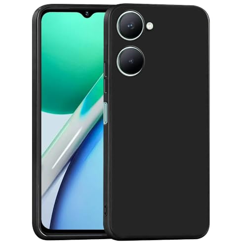 Image of Back Cover for Vivo Y18 4G | Full Camera Protection | Premium Liquid Silicon Case | Flexible Bumper Case for Vivo Y18 4G / Y18e 4G / Y28s 5G / Y28e 5G / Y03 4G / T3 Lite 5G / Z9 Lite 5G(Black)