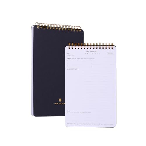 Cuaderno de reuniones para el trabajo con plan de acción, A5 perfecto bloc de notas en espiral para...