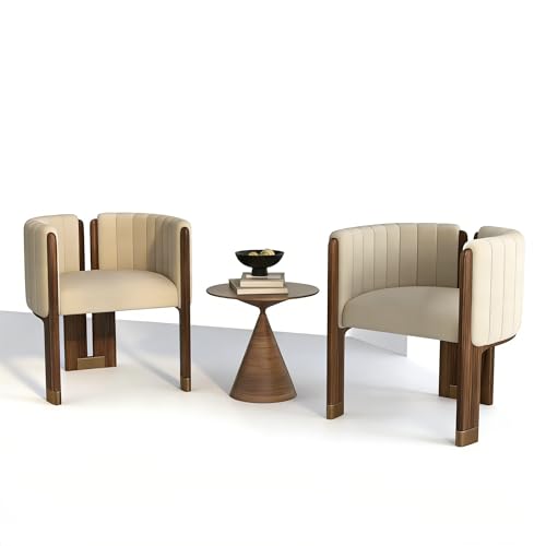 homary Accent Chairs Set of 2, Modern Upholstered Armchairs with Wood Frame & High...