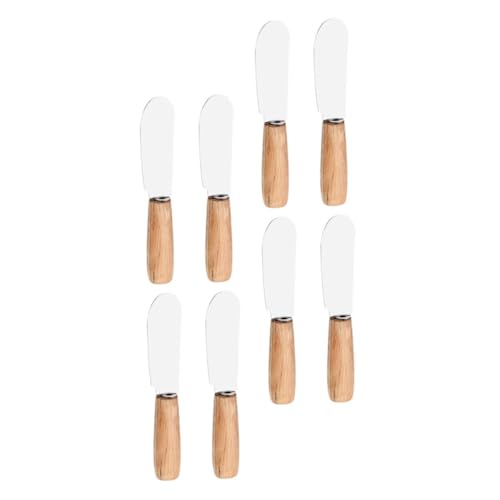 Ipetboom 8 piezas Espátulas para Untar Mango de Madera y Acero Inoxidable para Cocina y Repostería Utensilios para Queso Manteca y Paté Regalo para Cocina