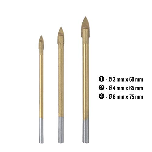 RIBIMEX PRFEVCX3/B Set 3 punte per vetro ad