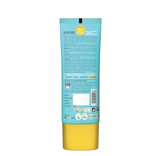 Image of DR.RASHEL Hyaluronic Acid Serum Sunscreen, SPF 60, Lightweight Formula, 30 ml