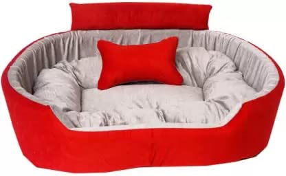 Expecting Smile Soft Velvet Sofa Shape Dog Cat Pet Bed, Soft and Comfortable,with Pillow Red Grey_5 (B0BLSH5XRM) Amazon Price History, Amazon Price Tracker