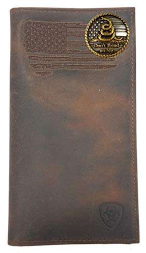 Custom U. S. Don't Tread On Me ARIAT Faded Flag Long Rodeo Leather Wallet