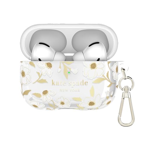 Image of kate spade new york AirPods Pro Protective Case with Keychain Ring - Sunshine Floral, Compatible with AirPods Pro 2nd / 1st Generation