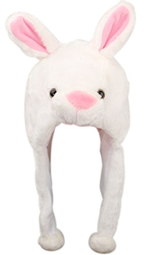 V-SOL Sombrero Gorro Disfraz Cosplay De Animal Adulto Niños Felpa Cubierta De Oreja Orejera (Conejo)