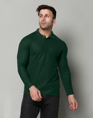 Image of INKKR Men's Soild Full Sleeve Polo Neck T-Shirt Combo