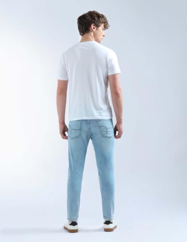 Image of Flying Machine Men's Relaxed Tapered Fit Jeans| Solid | Mid Rise | Stretchable | Jeans for Man