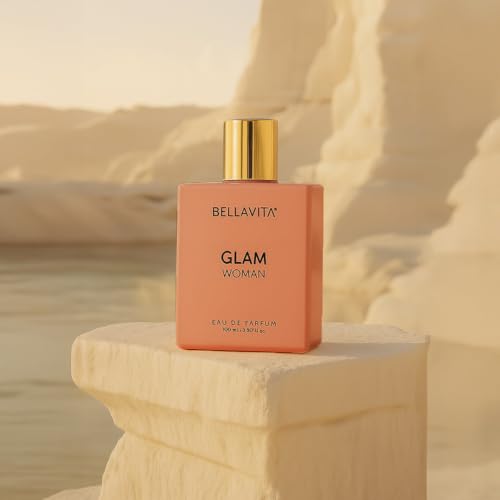 Image of GLAM Woman Perfume 100ml | Bella Vita EDP for Women | Long Lasting Scent with Orange Peel, Rose & Vanilla | Personalized Name & Cartoon Artwork Bottle