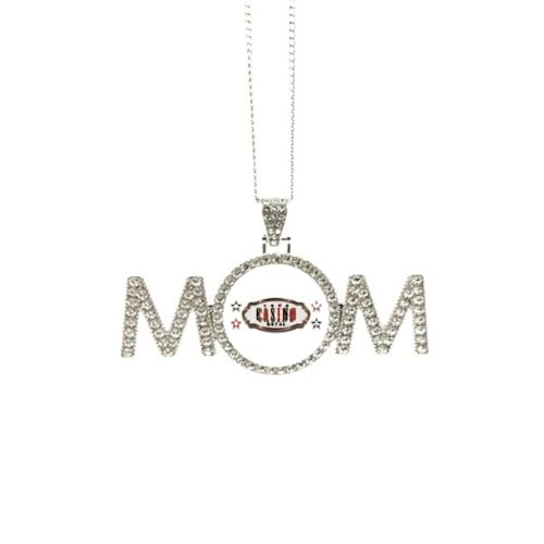 Collier noir et rouge casino : un bijou à motif de panneau original pour maman