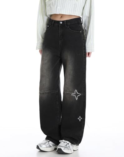 Y2K Baggy Jeans Goth Pants Punk Alt Stars Patchwork Denim Cargo Pants Acubi Emo Clothing Downtown Girls Streetwear4