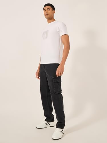 Image of Styli Men Overdyed Cargo Pants Black