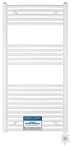 anapont elektrischer Badheizkörper - gebogen - weiß - Timer-Funktion - Handtuchheizkörper - Badheizung - Elektrobadheizkörper - Made in Germany