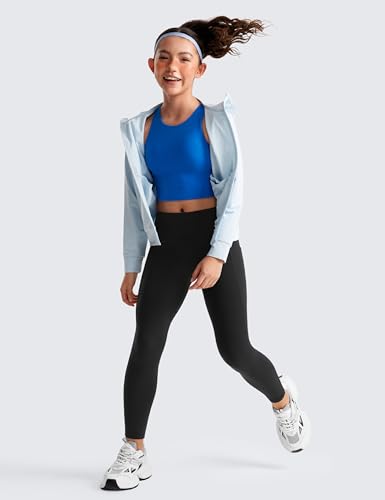 CRZ YOGA Girls Butterluxe Athletic Leggings with Pockets - High Waist Lounge Kids Teen Pants Yoga Active Dance Running Tights2