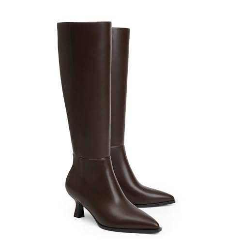 Image of Modatope Knee High Boots for Women Kitten Heel Boots